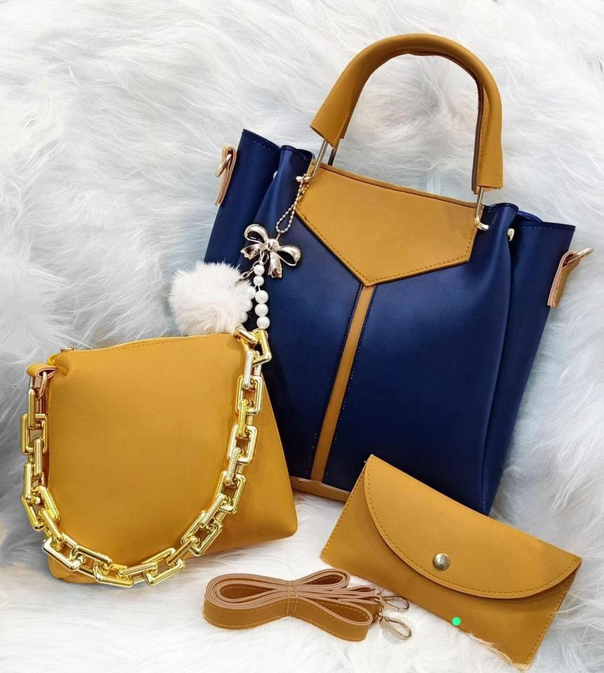 Woman Leather Plain Hand Bag