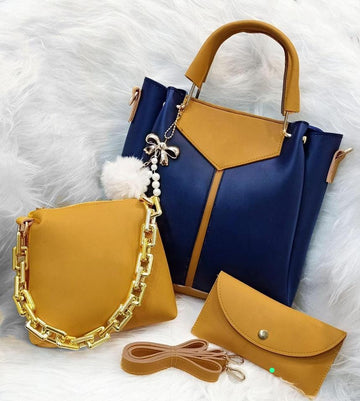 Woman Leather Plain Hand Bag