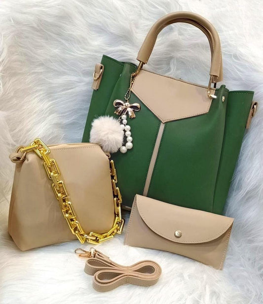 Woman Leather Plain Hand Bag